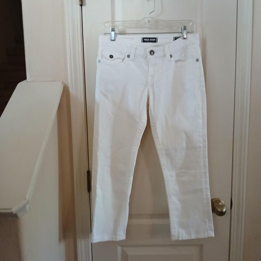 Y2K Style MEK DNM White Low Rise Destiny Capri Jeans 27 Minimalist Classic Boho